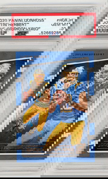 2020 Panini Donruss Justin Herbert Rookie Gridiron Kings PSA 10 Gem Mint