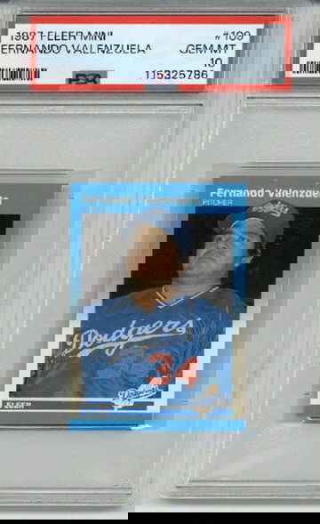 1987 FLEER MINI #109 FERNANDO VALENZUELA CARD DODGERS PSA 10 LOW POP RARE