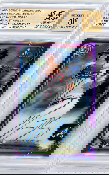 2015 Bowman Chrome Purple Austin Riley Auto BGS 9.5 /250