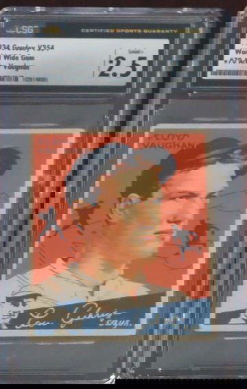 1934 WWG World Wide Gum Canadian Goudey Arky Vaughan HOF 2.5 CGC/CSG