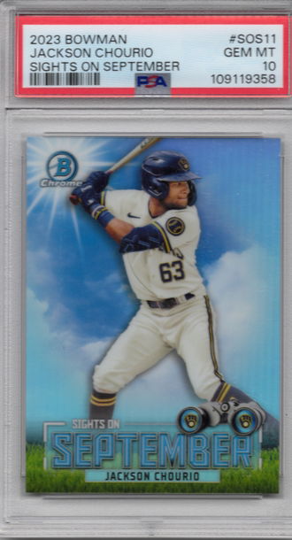 2023 Bowman Jackson Chourio Sights on September #SOS11 PSA 10