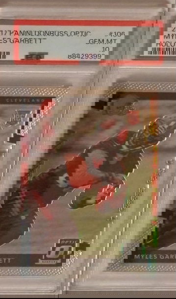 2017 DONRUSS OPTIC HOLO SILVER PRIZM #106 MYLES GARRETT RC PSA 10 