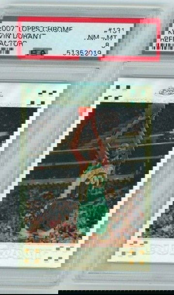 Kevin Durant Rookie 2007 Topps Chrome Refractor #/1499 PSA 8