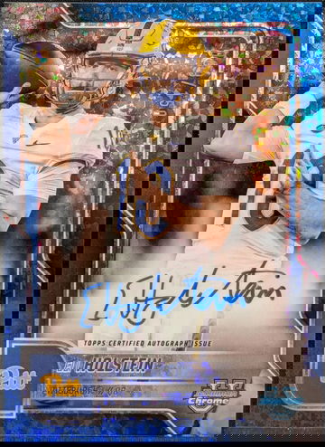 2025 Bowman Chrome U Autograph Blue Mini-Diamond #BCA-EHO Eli Holstein /150