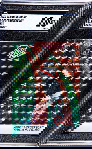 2023 Panini Mosaic Elevate Green Prizm Scoot Henderson #9 RC SGC 10