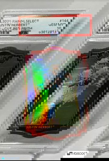 Justin Herbert 2020 Select Red Die-Cut Prizm Premier Rookie RC PSA 10 GEM MINT