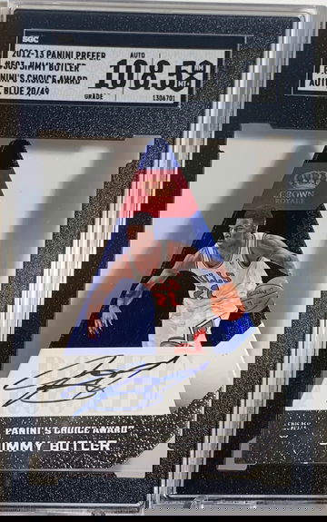 🔥  2012-13 Jimmy Butler RC AUTO 20/49 BLUE Panini SGC 10/8.5 MINT #1306701