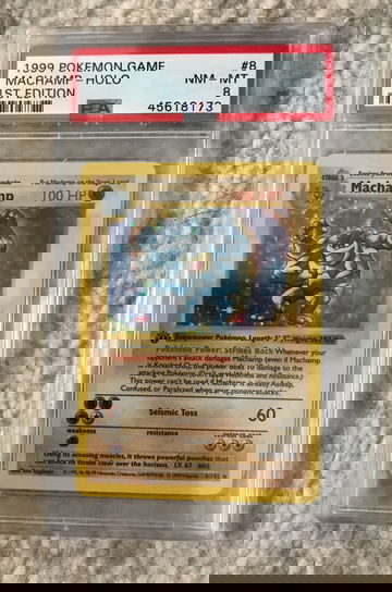 1999 Pokémon game machamp holo 1st edition psa 8 #8/102
