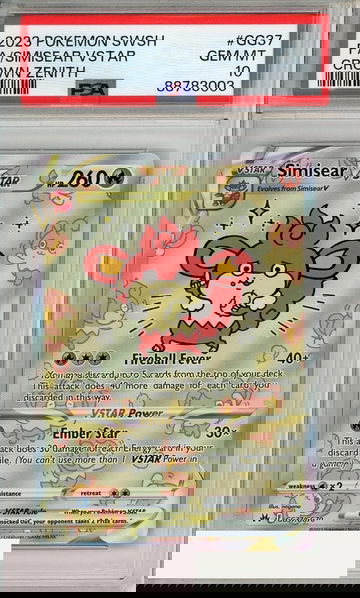 2023 POKEMON SWSH CROWN ZENITH FA SIMISEAR VSTAR #GG37 PSA 10