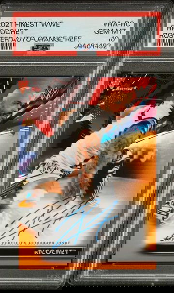 2021 Topps Finest WWE Ricochet Orange Refractor Auto /25 PSA 10 POP 1 SSP