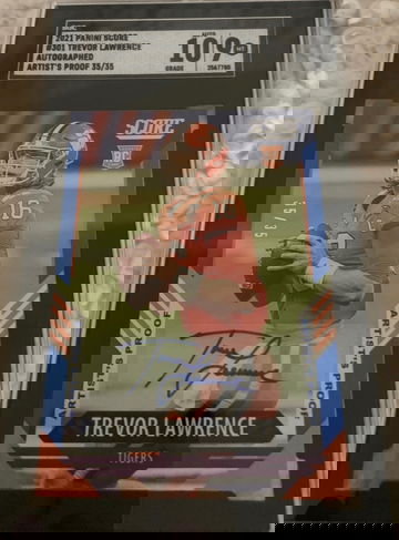 2021 Panini Score Rookie Signature Artist’s Proof Trevor Lawrence RC #301