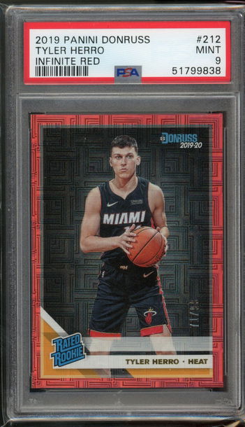 2019 Donruss Choice Infinite Red /99 Tyler Herro PSA 9