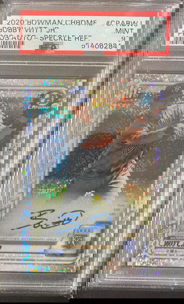 2020 Bowman Chrome Bobby Witt Jr Speckle Refractor Auto /299 PSA 9
