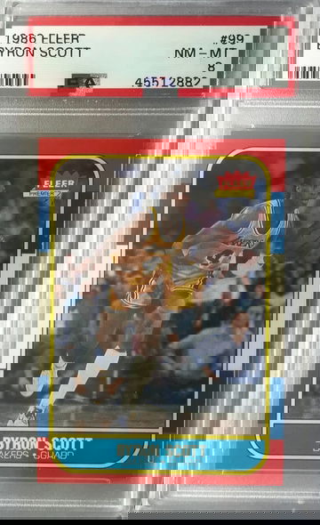 Byron Scott Rookie 1986 Fleer #99 - PSA 8
