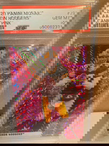 2020 Panini Mosaic Aaron Rodgers #79 Pink Camo PSA 10 Gem Mint Green Bay Packers