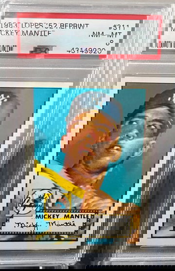 1983 TOPPS '52 REPRINT #311 MICKEY MANTLE PSA 8