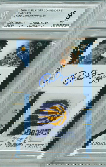 Paul George 2010 Playoff Contenders Patches Autograph Auto #110 BGS 9 Auto 10 Rookie RC