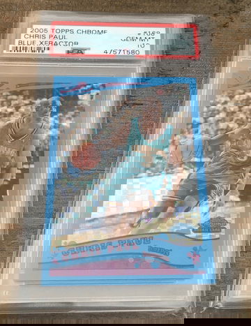 2005 Topps chrome Chris Paul blue Xfractor psa 10 67/90