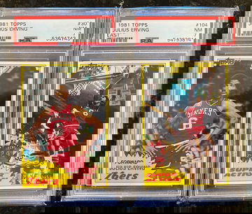 1981 TOPPS JULIUS ERVING #30 #104 EAST PSA 7 NM