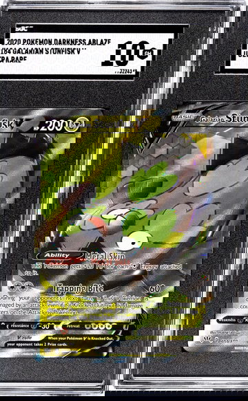 2020 Pokémon Sword & Shield Darkness Ablaze Galarian Stunfisk V #184/189 SGC 10