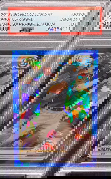 2020 Bowman Draft Robert Hassell 1st Chrome Sapphire Edition PSA 10