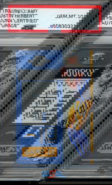 2020 Justin Herbert Rookie Ticket Auto PSA 10