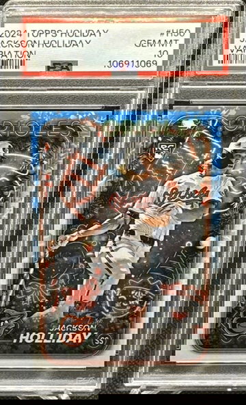 2024 Topps Holiday SP VARIATION Jackson Holliday Rookie Card RC PSA 10 ORIOLES