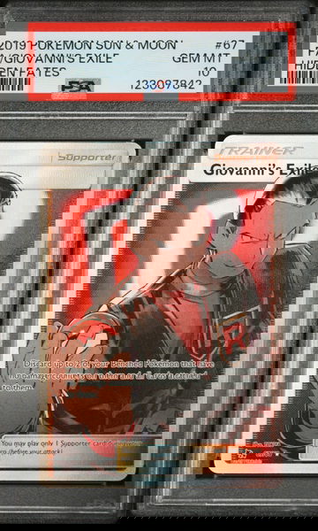 2019 Pokemon Sun and Moon Hidden Fates Giovanni's Exile #67 PSA 10