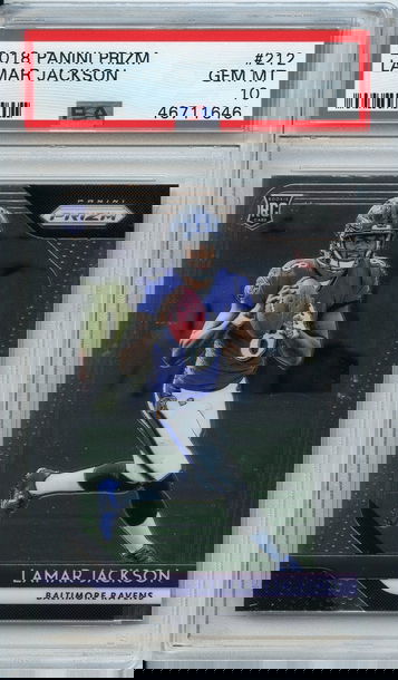 Lamar Jackson 2018 Prizm Rookie PSa 10 Ravens