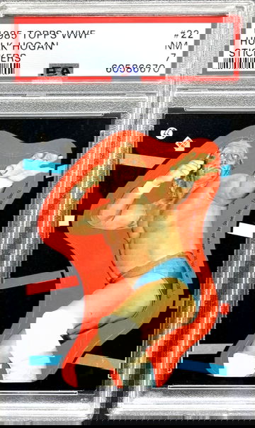 1985 Topps WWF Hulk Hogan Stickers #22 * PSA 7 Near Mint * WWE HOF Legend