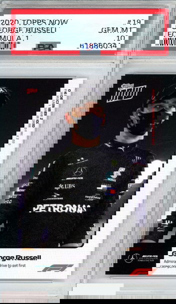 2020 TOPPS NOW FORMULA 1 GEORGE RUSSELL #19 ROOKIE RC PSA 10 GEM MT