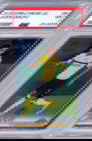 Jadon Sancho 2018 Topps Chrome UCL #86 RC Rookie PSA 9