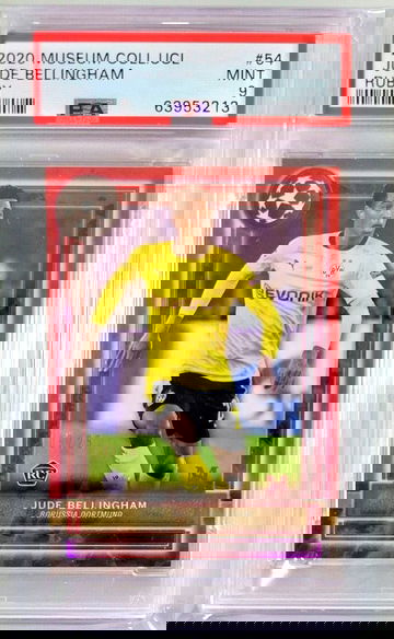 2020-21 Topps Museum Collection UCL #54 Jude Bellingham Ruby /25 RC PSA 9 MINT