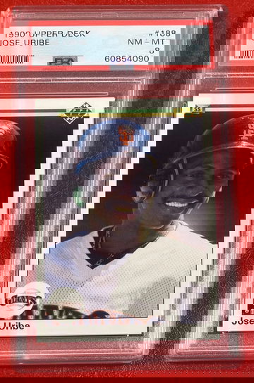 1990 Upper Deck Jose Uribe #188 PSA 8 Birthday Error Card