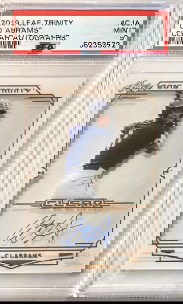 CJ Abrams 2019 Leaf Trinity Clear Autograph PSA9 Mint 