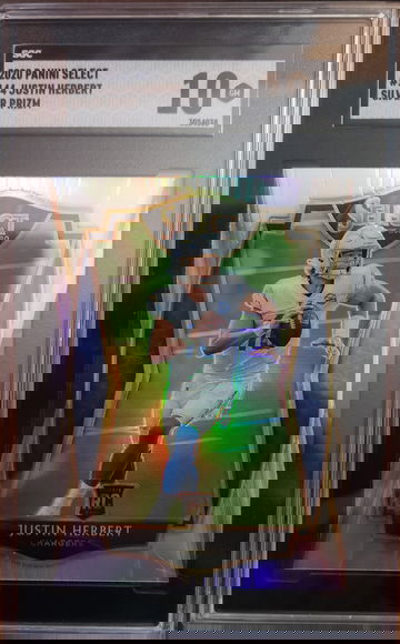 2020 Panini Select Justin Herbert Silver Prizm RC Rookie #144 SGC 10 Gem-Mint Premier Level 