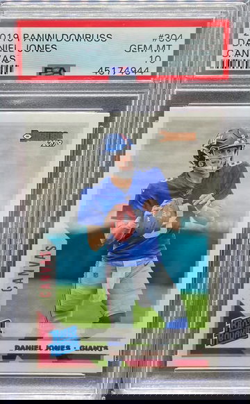 2019 Panini Donruss Daniel Jones Rated Rookie Canvas PSA 10