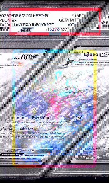 2025 Pokemon Scarlet and Violet Prismatic Evolutions Special Illustration Rare Espeon Ex #155 PSA 10
