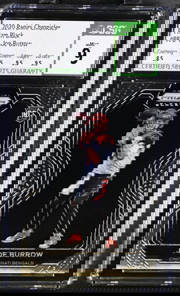 2020 Panini Prizm Black Joe Burrow Rookie CSG 9 with 3 9.5 Sub Grades