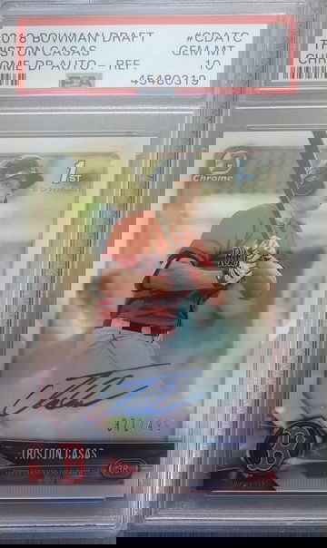 2018 BOWMAN CHROME TRISTON CASAS REFRACTOR/499 AUTO PSA 10