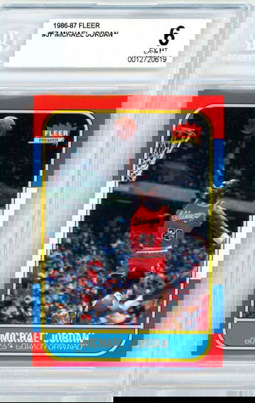 1986 Fleer Michael Jordan Rookie #57 Beckett 6 P1258