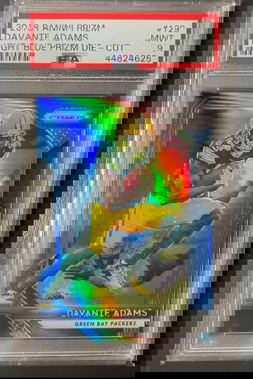 2018 Panini Prizm Davante Adams Blue Die Cut /199 PSA9