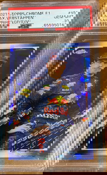 2021 TOPPS CHROME F1 SAPPHIRE MAX VERSTAPPEN #55 PSA 10 GEM MINT