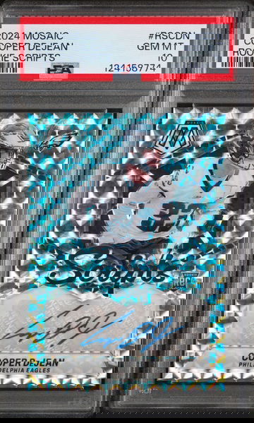 2024 Mosaic Rookie Scripts Cooper Dejean #32 PSA 10