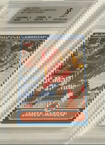 2007 Topps James Harden McDonalds All American BGS9