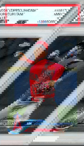 2018 TOPPS CHROME UPDATE SHOHEI OHTANI #HMT1 ROOKIE RC ANGELS PSA 9 MINT