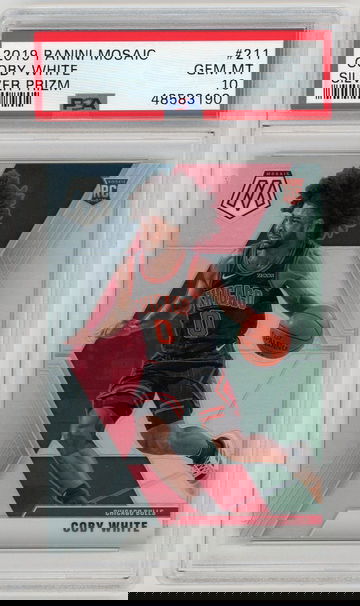 2019 Panini Mosaic #211 Coby White Silver Prizm PSA 10