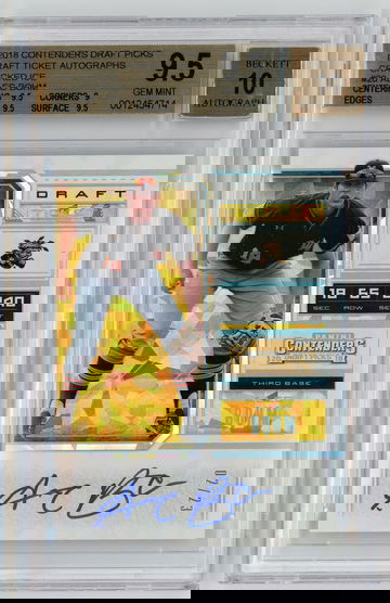 2018 Panini Contenders Draft Picks Draft Ticket Autographs Cracked Ice /23 Alec Bohm BGS 9.5 w 10 Auto Pop 3!!