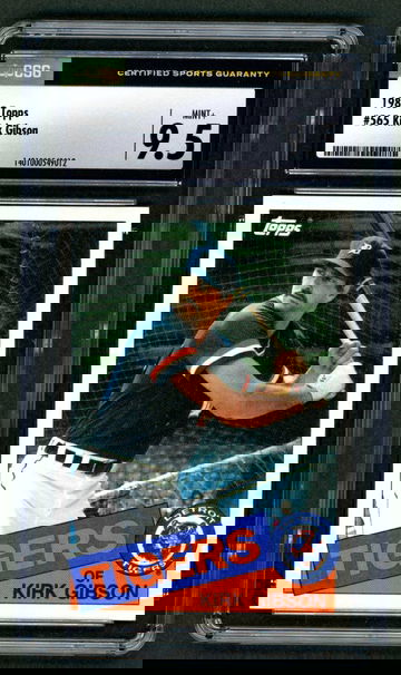 1985 Topps Kirk Gibson #565 CSG 9.5 Mint+ Tigers