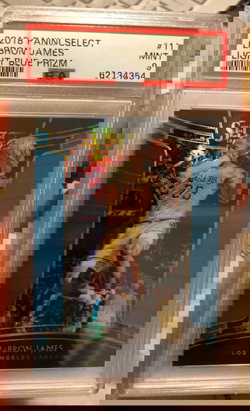2018 Panini Select Lebron James Light Blue Prizm #11 PSA 9